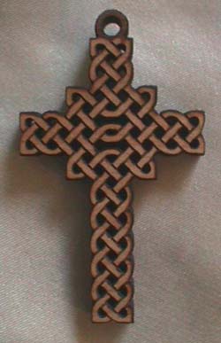 Laser engraved cross pendant