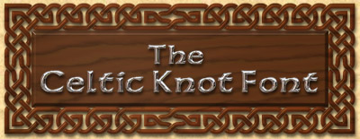 Woodcarved Celtic Knot Font sign
